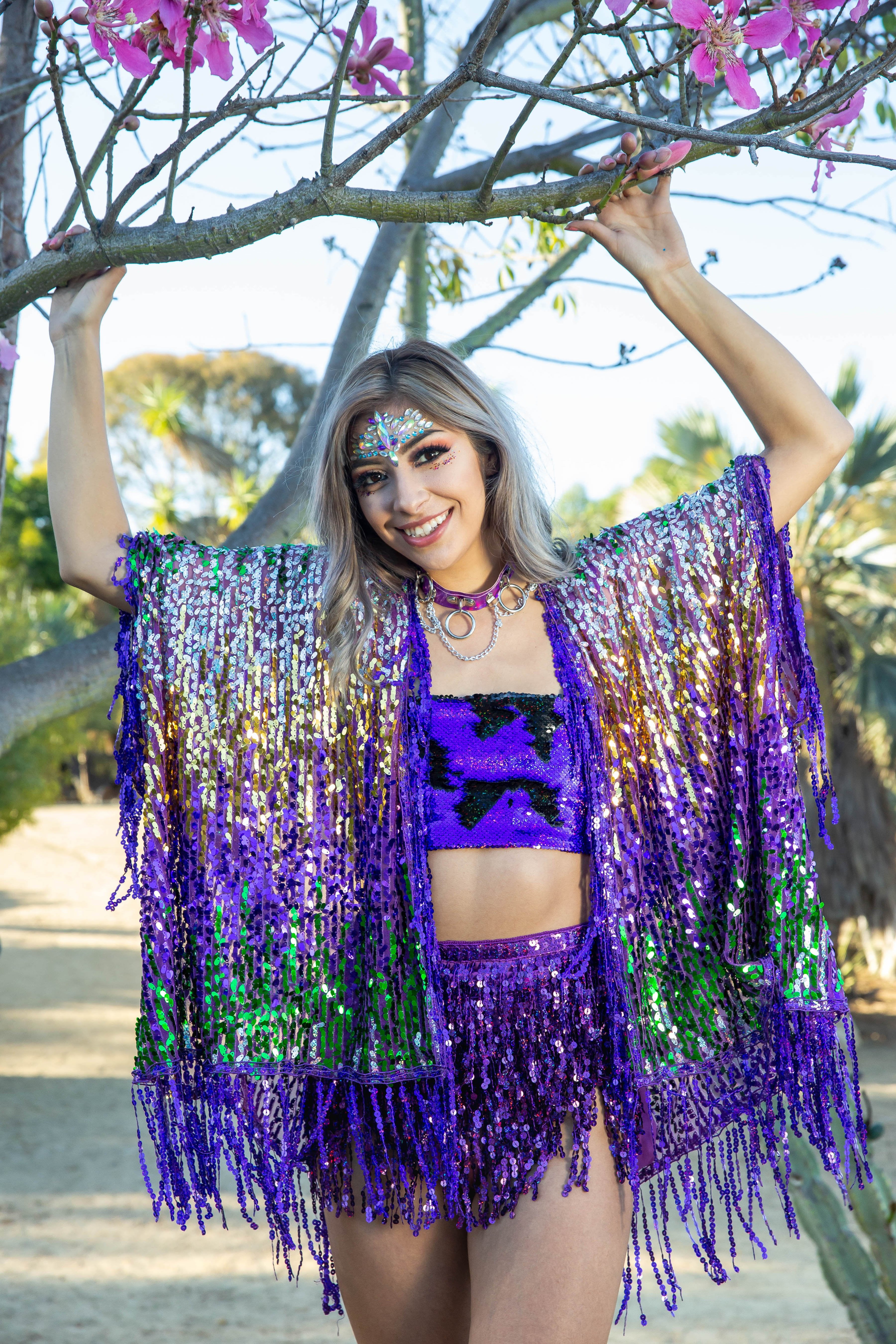 Gypsy Mermaid Tassel Sequin Kimono