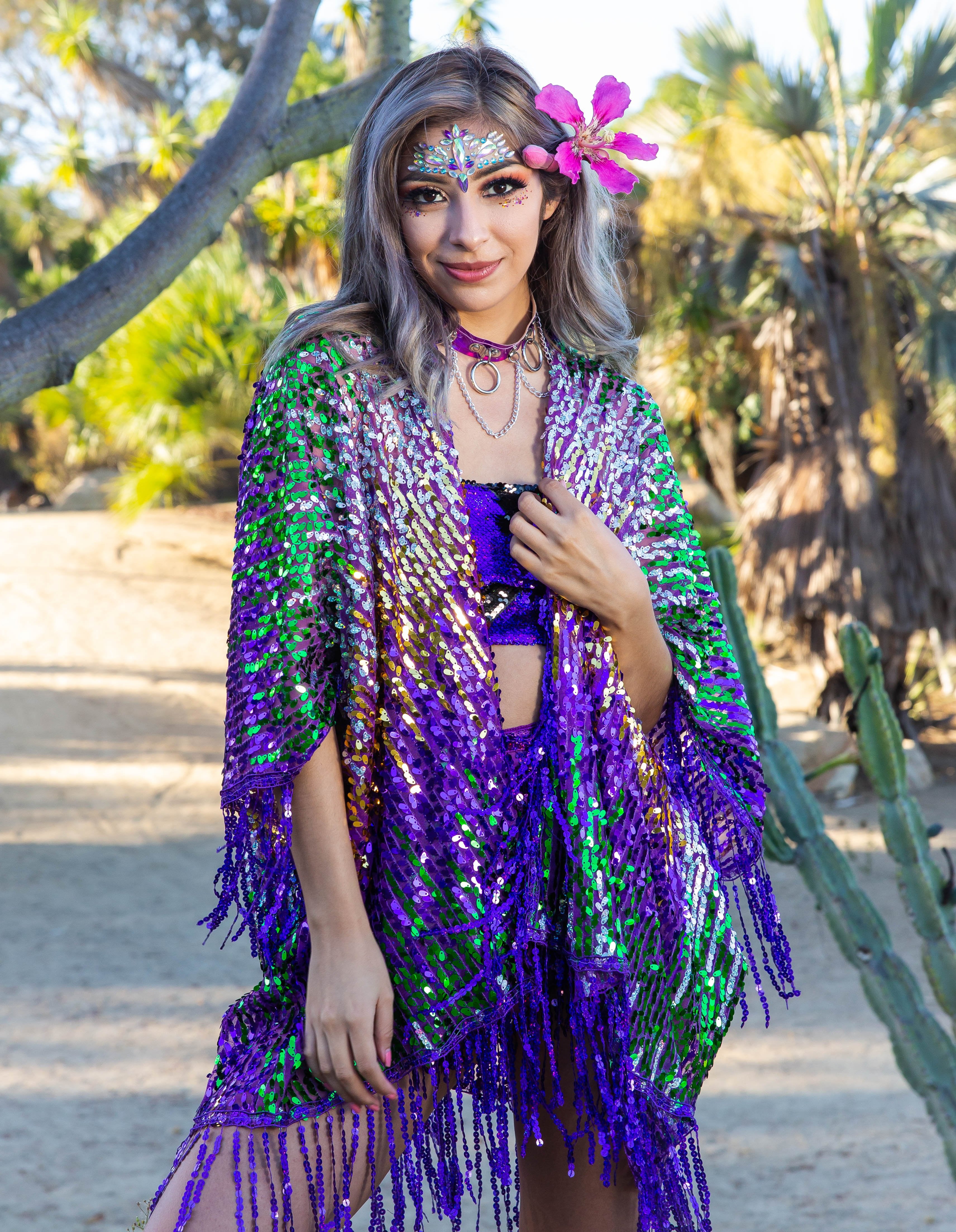 Gypsy Mermaid Tassel Sequin Kimono