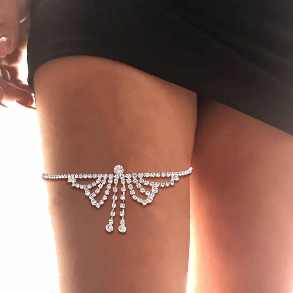 Silver Rhinestone Leg Wrap