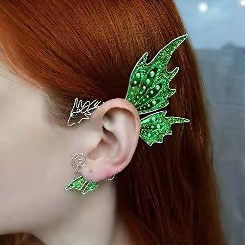 Green Mystique Dragon Ear Cuff