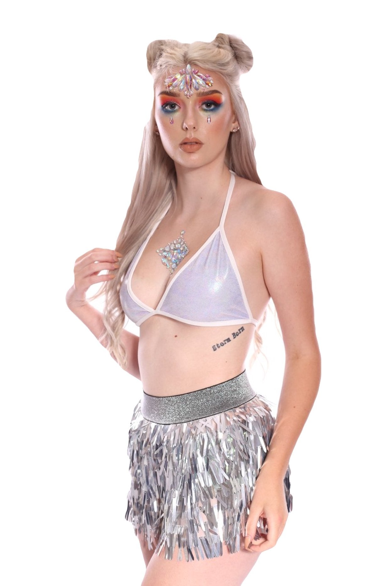 Outer Space Mini Sequin Skirt - Silver
