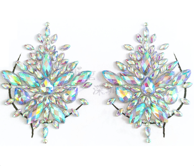Rhinestone Crystal Jewel Pasties, Body/Chest Jewels