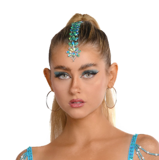 Green Iridescent Hair Gem