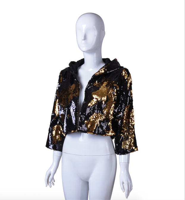 Reversible Sequin Jacket - Black & Gold