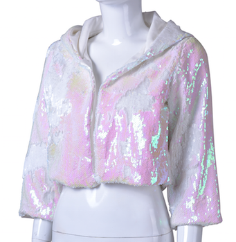 Reversible Sequin Jacket - Iridescent Rave clothes,rave outfits