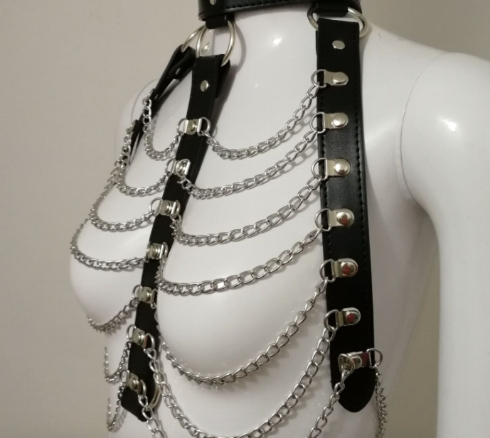 Black Angel - Leather Chain Harness