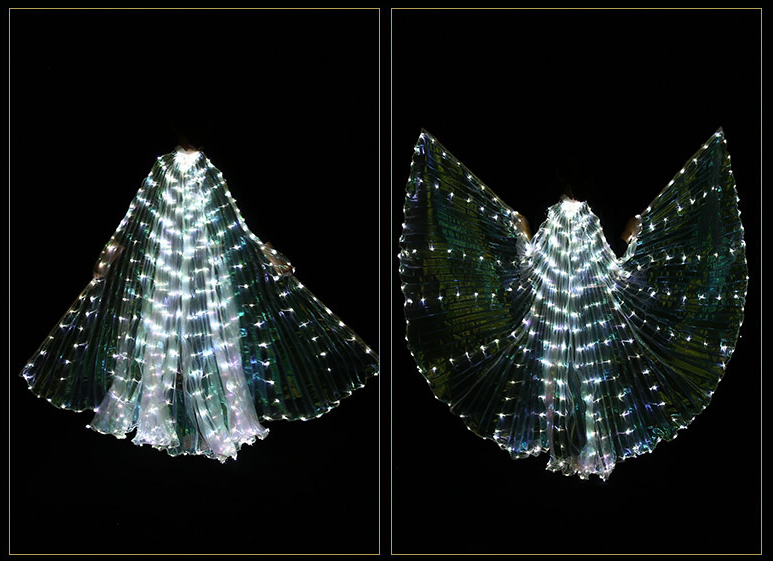 Iridescent White LED Butterfly Wings (300 Lights, Batteries Not Included)
