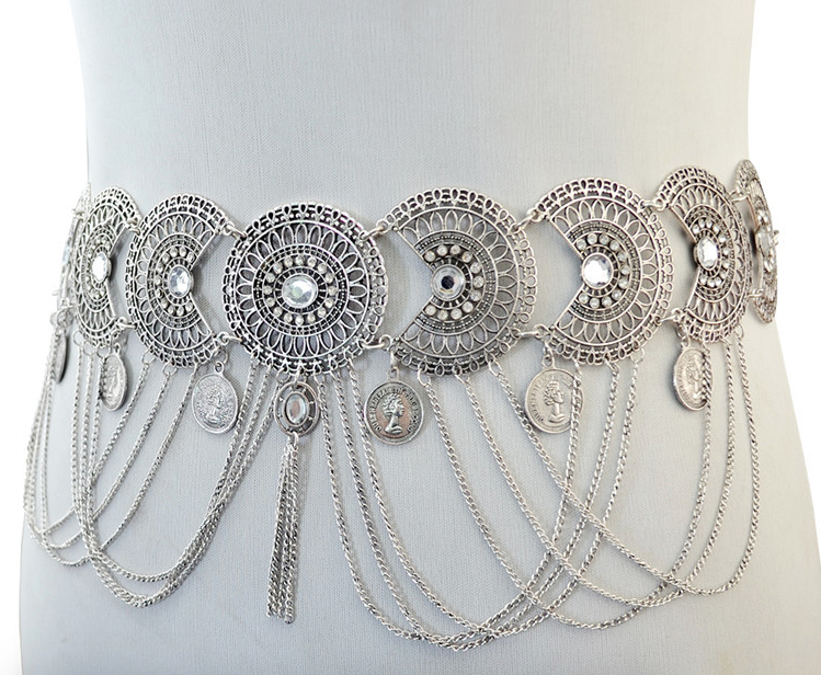 Boho Chain Belt - Silver
