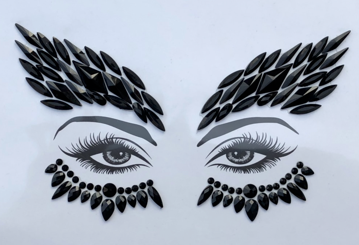 Midnight Owl Rhinestone Crystal Face Jewels