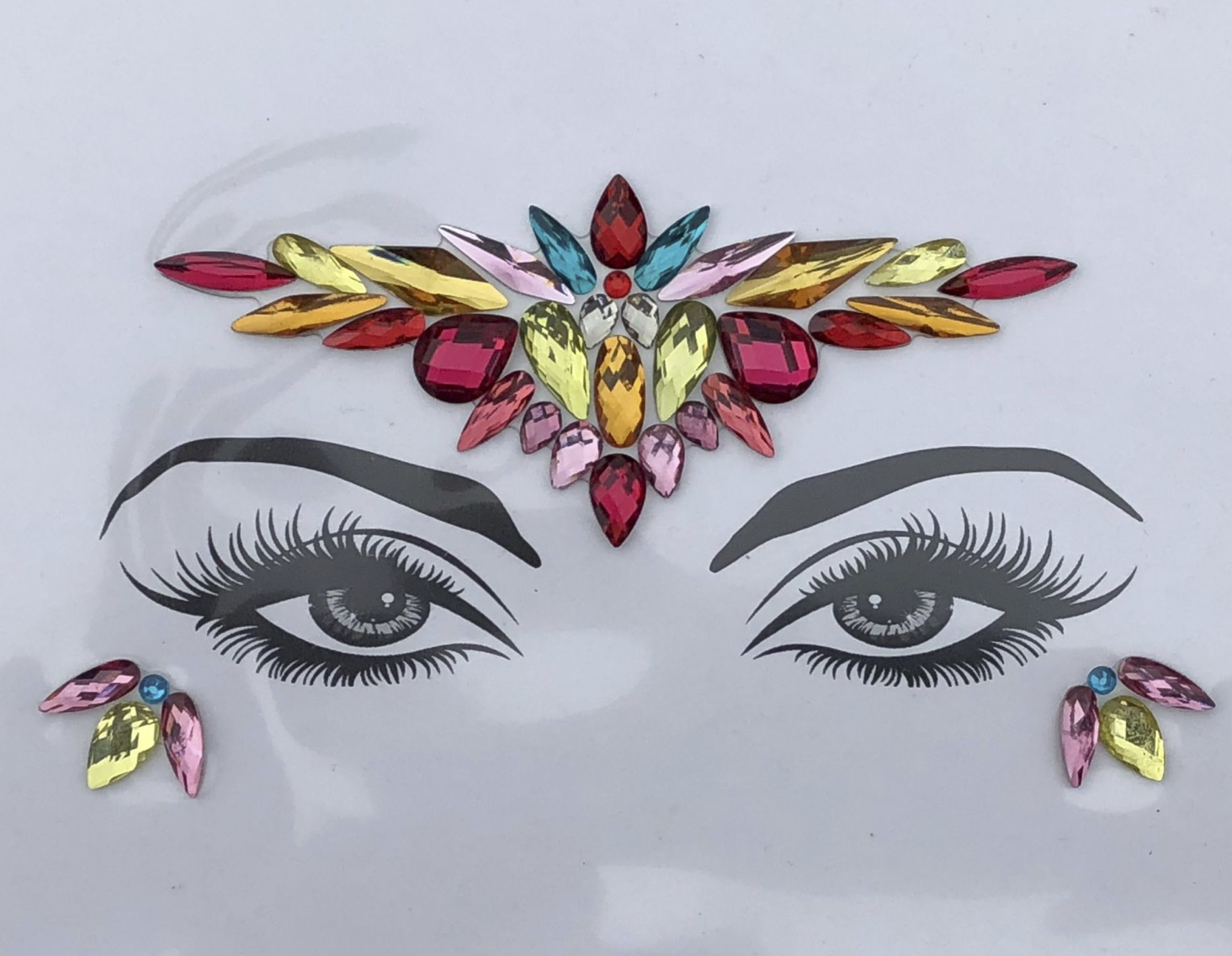 Tropical Flowers Rhinestone Crystal Face Jewels