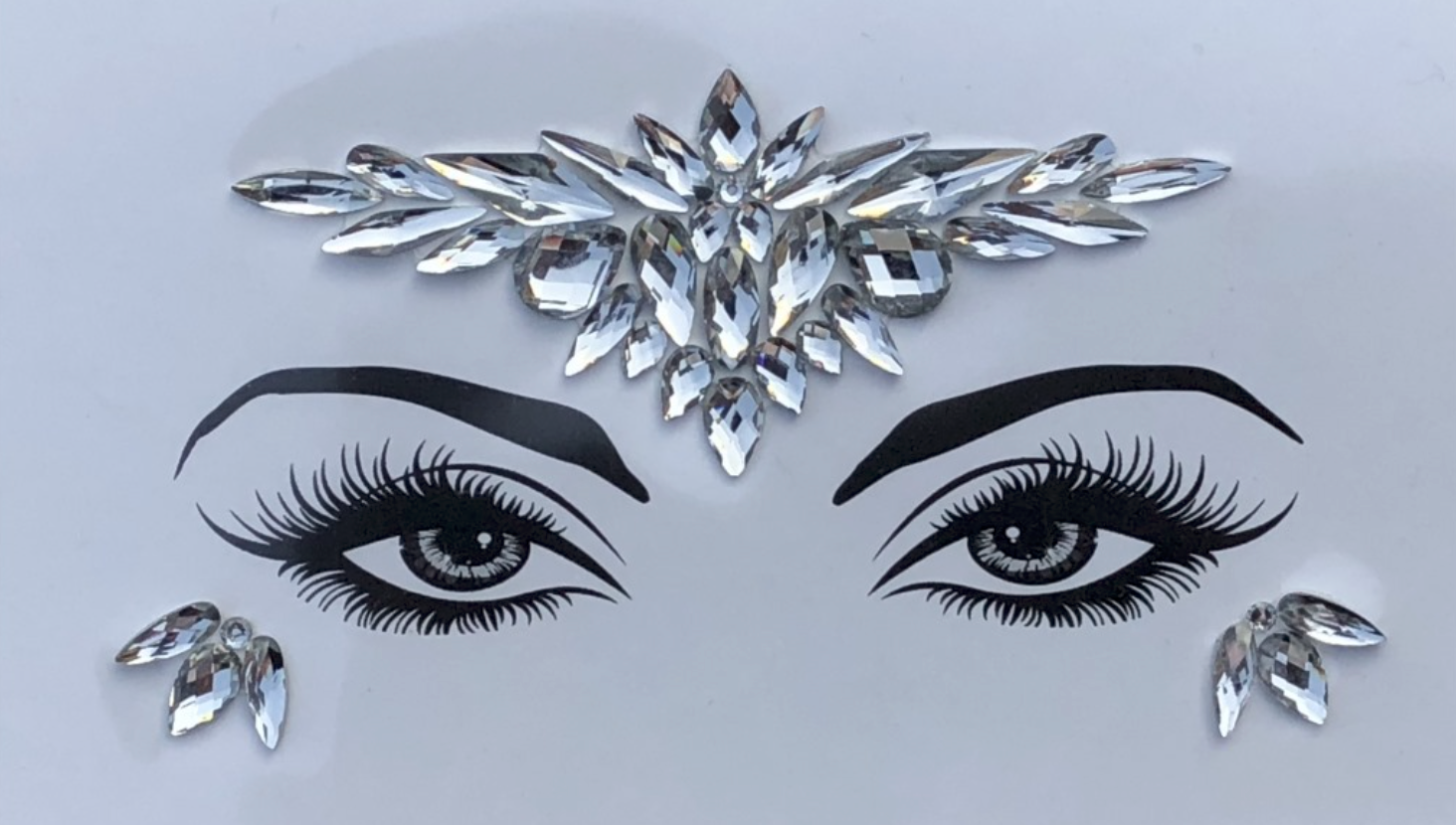 Silver Moon Rhinestone Crystal Face Jewels