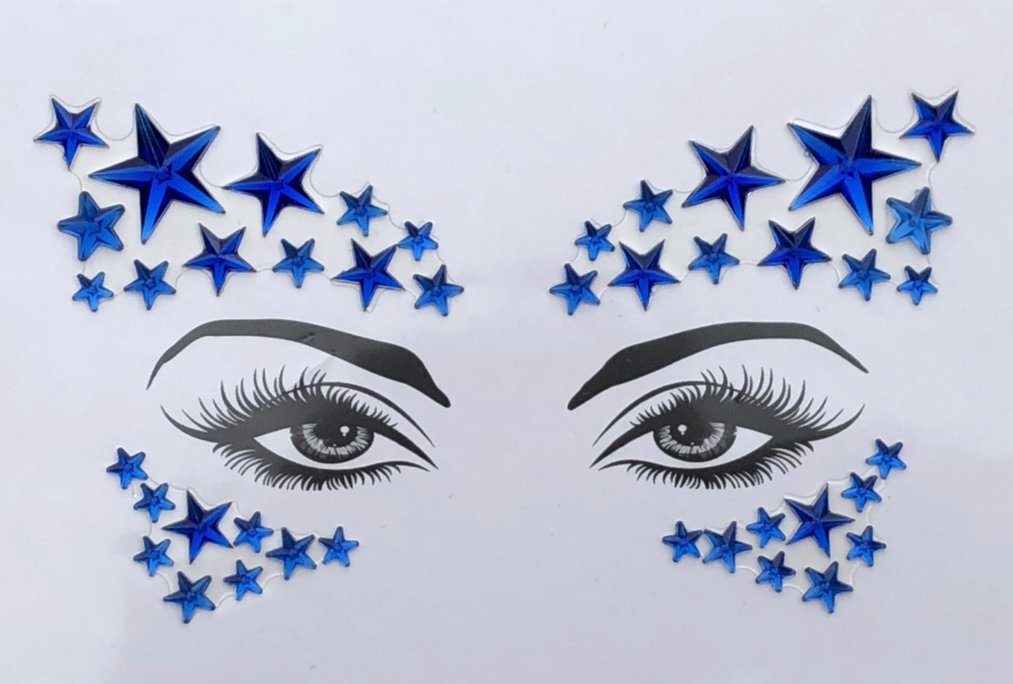 Blue Stars Rhinestone Crystal Face Jewels