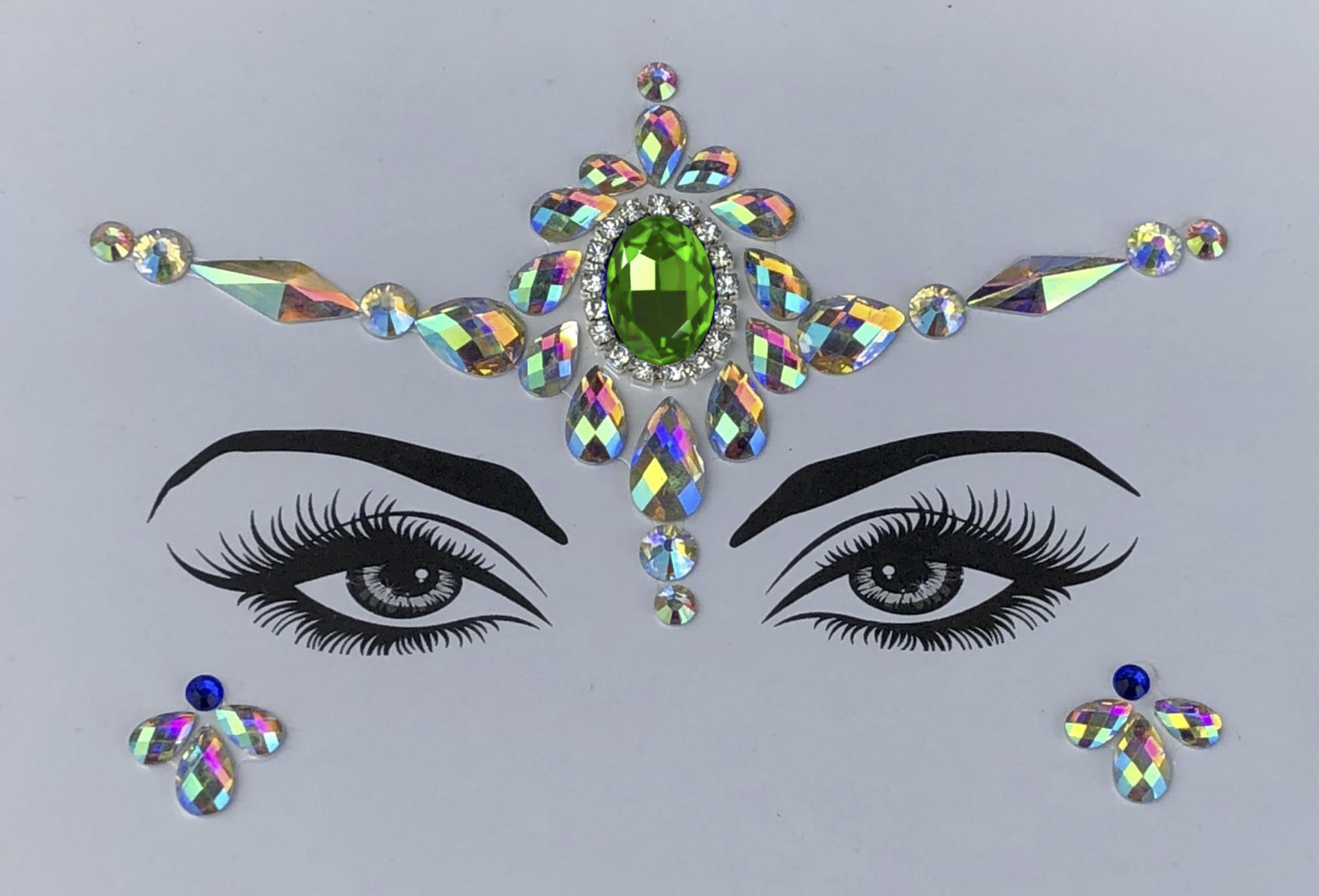 Third Eye Rhinestone Crystal Face Jewels Rave clothes rave outfits edc THE LUMI SHOP