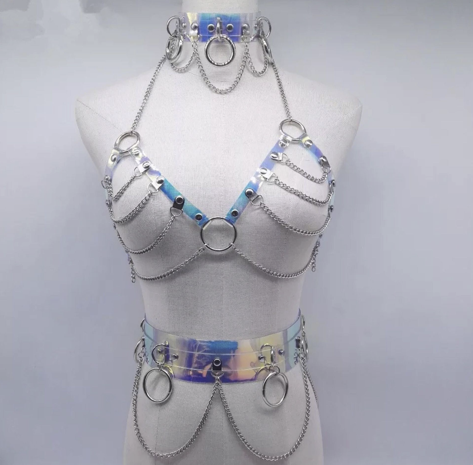 Handmade Iridescent Body Harness Set (3 pcs)