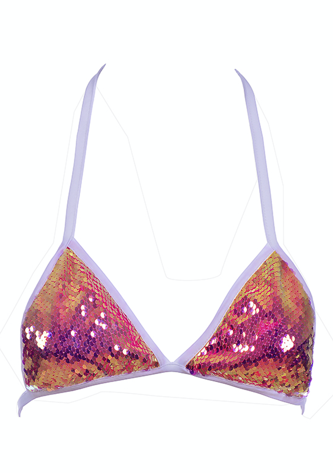 Passion Fruit Sequin Triangle Top