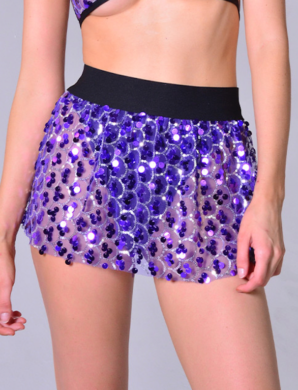 Mini Sequin Skirt - Purple