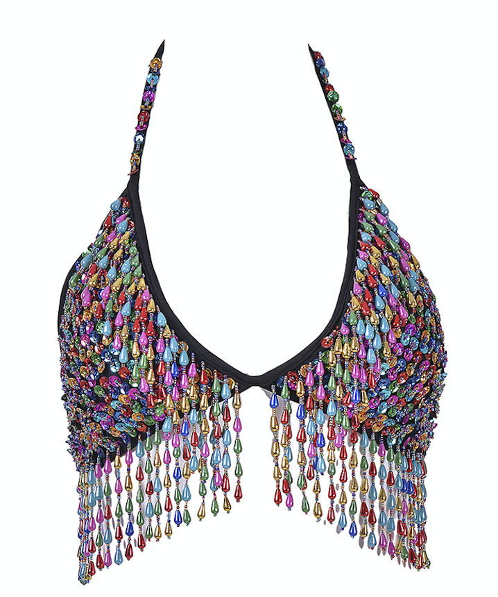 Hand Stitched Sequin Bra Top - Lucky Charms