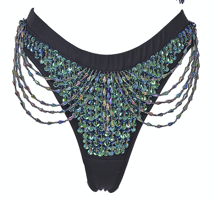 Hand Stitched Sequin Cheeky Bottoms- Chameleon