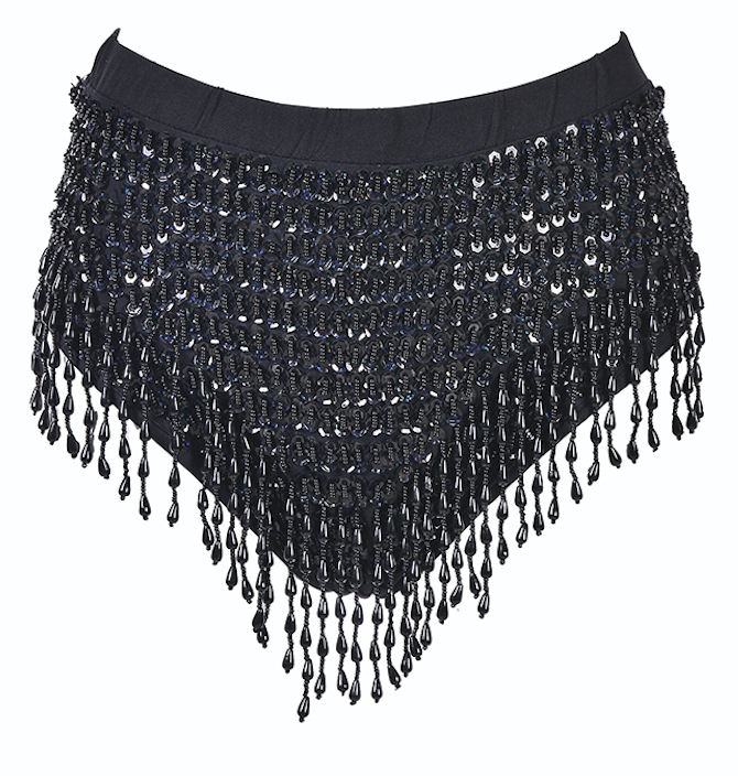 Hand Stitched Sequin High Waisted Bottoms- Midnight
