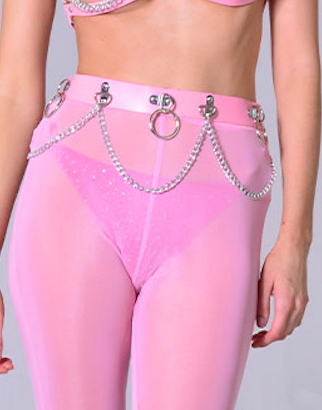 Pink Vegan Leather Harness Belt