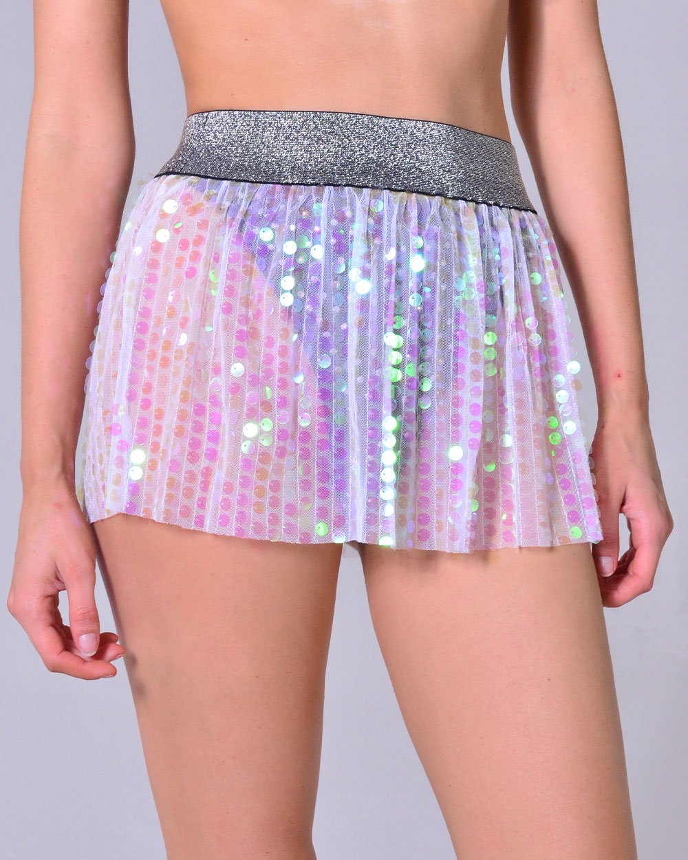 Iridescent Mini Sequin Skirt