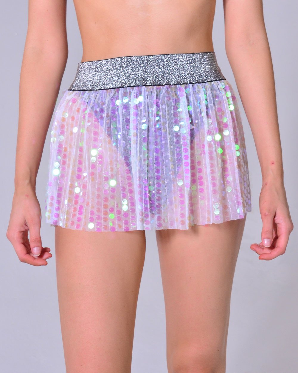 Iridescent Mini Sequin Skirt