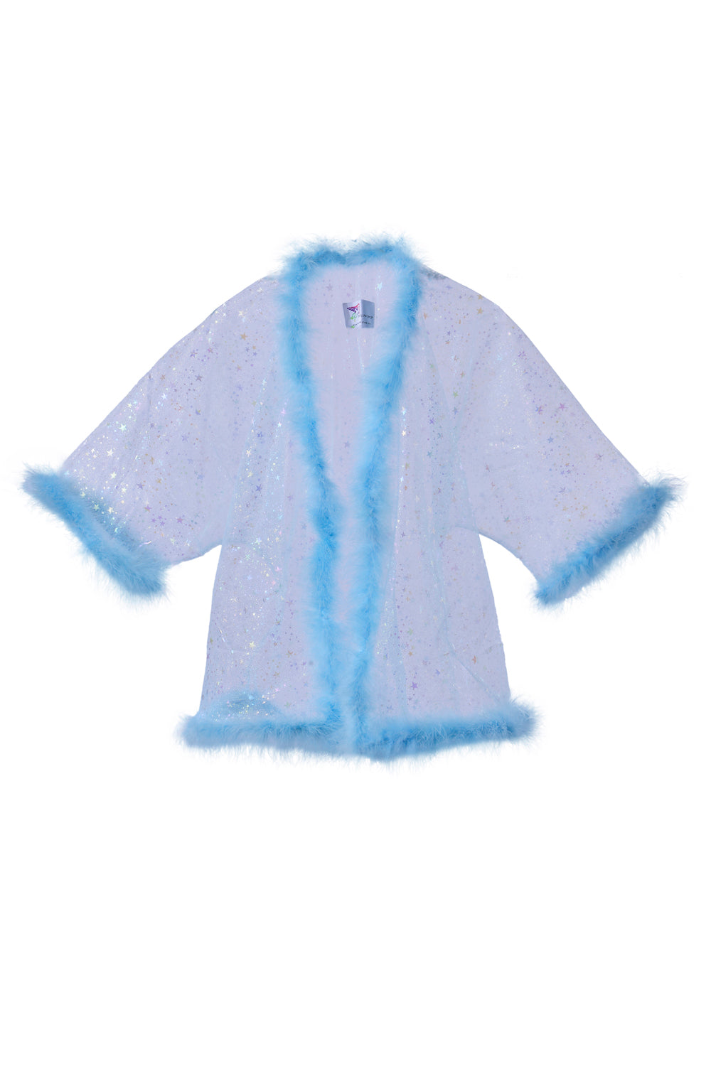Fuzzy Kimono- Baby Blue Stars