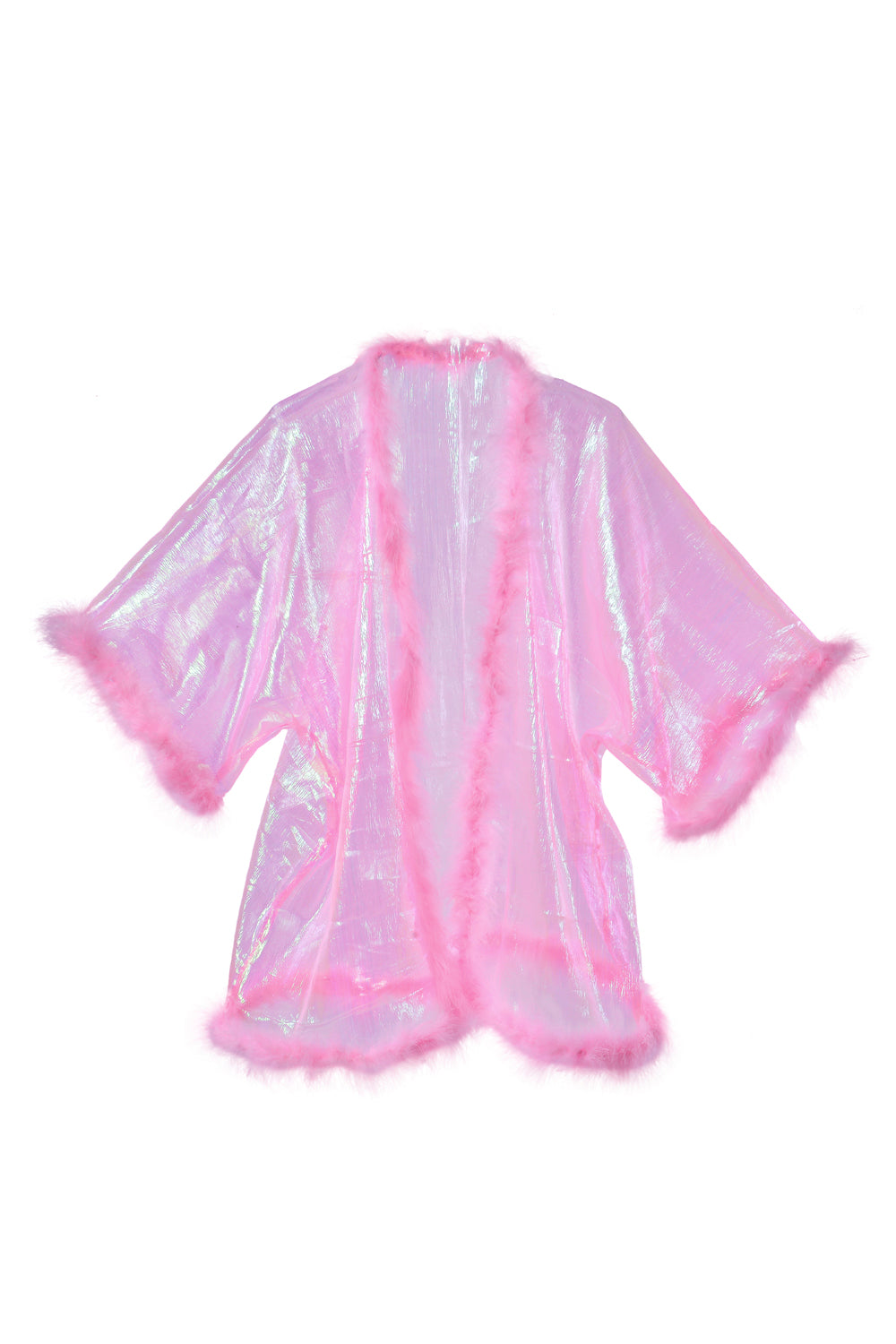 Fuzzy Kimono-  Barbie Pink Iridescent