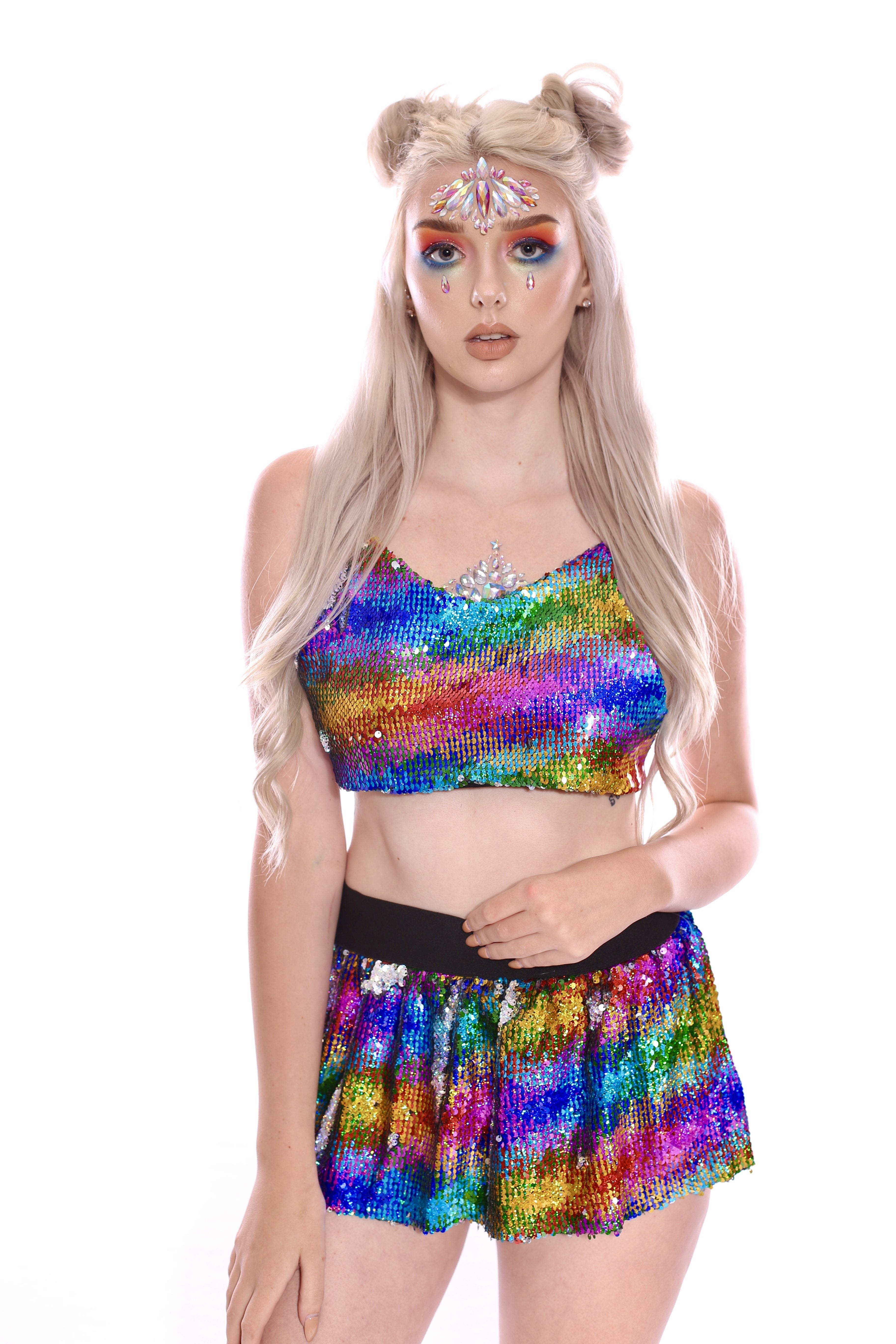 Rave Clothing Rainbow Rave Outfits Clothing Rave Girl Costume