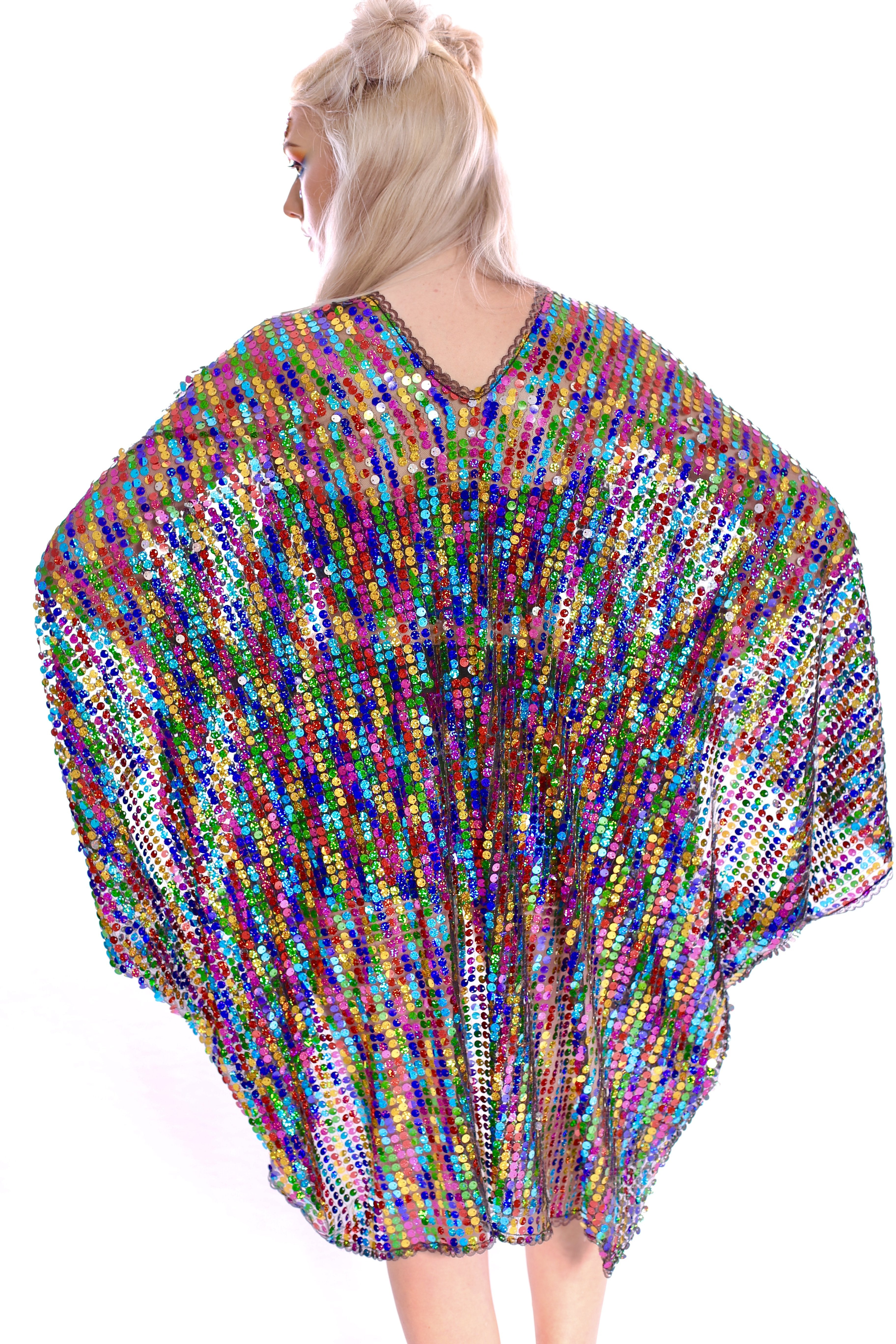 Disco Sequin Kimono - Rainbow Pride