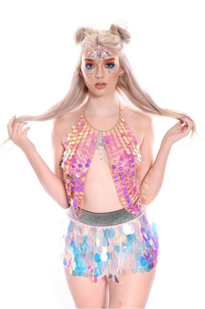 Magic Pink Doll Iridescent Chain Top