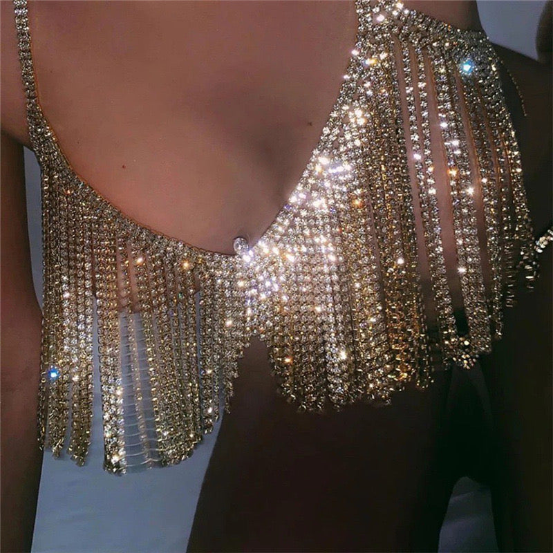 Tassel Rhinestone Jewelry Top