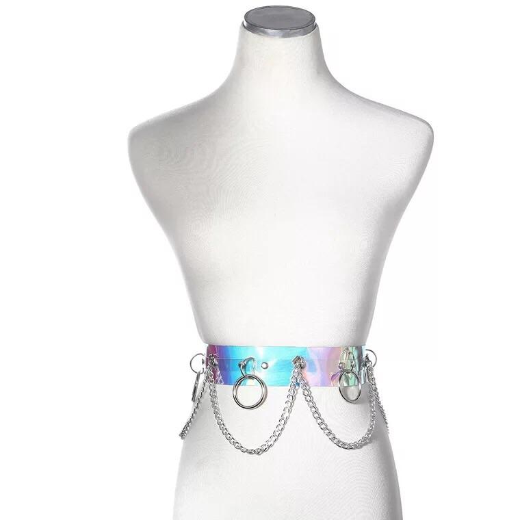 Iridescent Chain Harness Belt