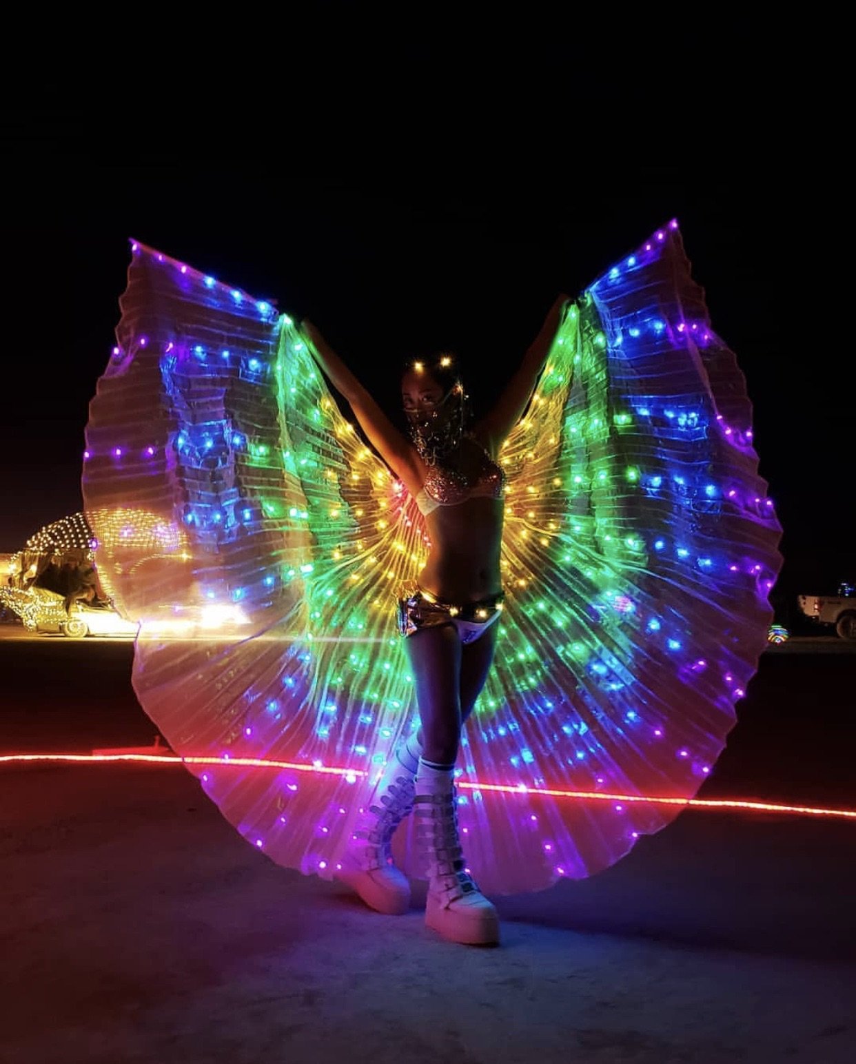 Handmade Rainbow LED Butterfly Wings (300 Lights, Batteries Not Included)