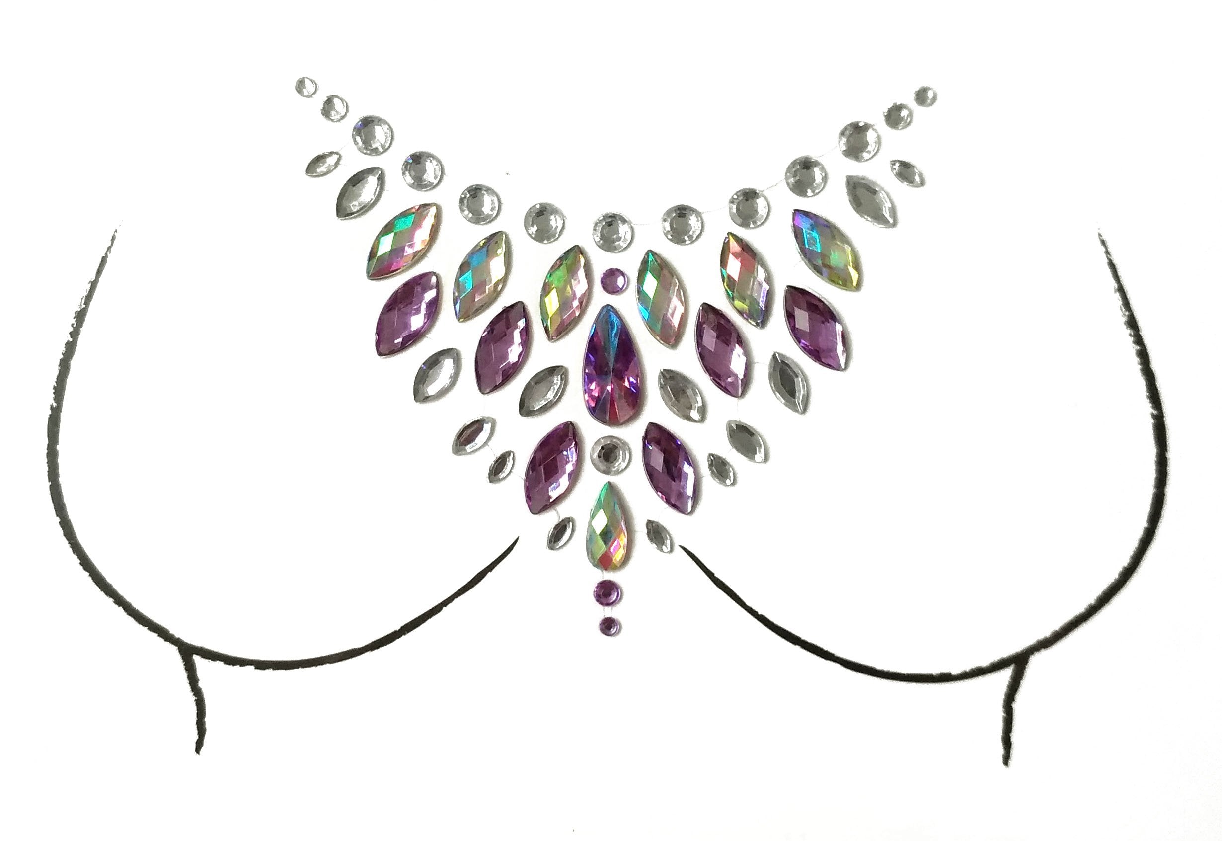 Flamingo Rhinestone Crystal Body Jewels, Chest Jewels