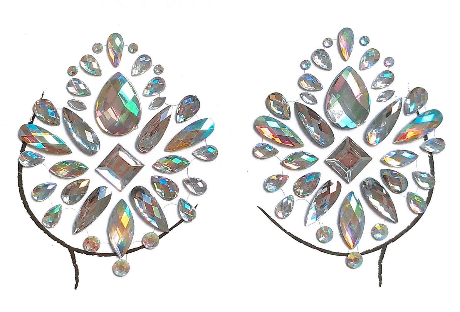 Rhinestone Crystal Pasties Jewels, Body/Chest Jewels