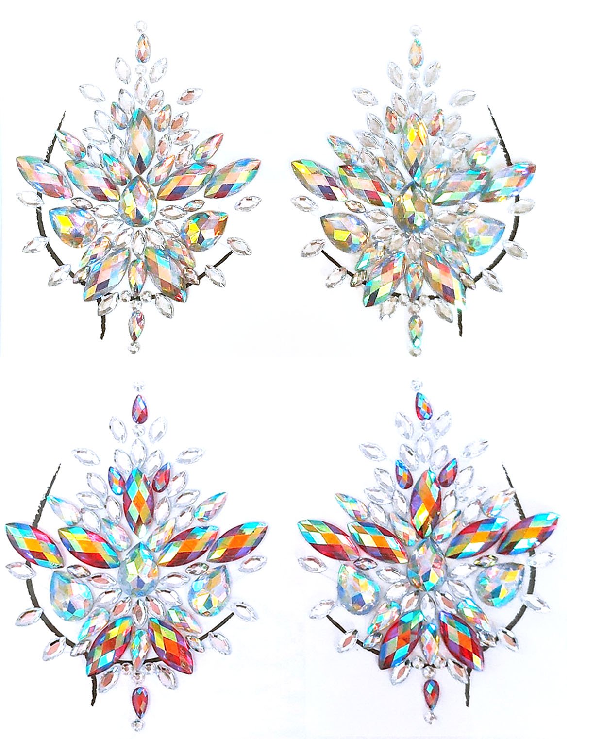 God is Woman Rhinestone Crystal Body Jewels, Pasties Set